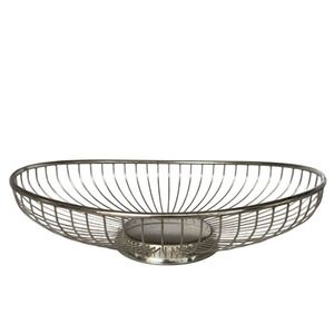 Vintage PM Italy Silver Plate Wire Fruit Basket Bowl Mid Century Centerpiece